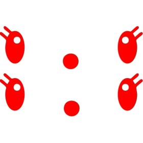 Resim Gülen Surat Ayna Sticker 2 ADET17X17 cm Kırmızı 