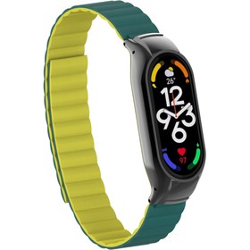 Resim Xiaomi Mi Band 7 Uyumlu KRD-69 Zore Kordon-Koyu Yeşil-Sarı 