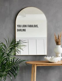 Resim habune You Look Fabulous Ayna özel yeni stickeri Siyah 37X12 cm 