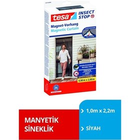 Resim Mıknatıslı Kapı Sineklik Büyük 1,0m X 2,2m Siyah 1 Adet 