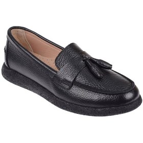 Resim Pullman Hakiki Deri Püsküllü Kadın Ayakkabı Mli-5604 Siyah Siyah 