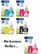 Resim Brother Bt6000-bt-6000 Dcp-t510w Orjinal Mürekkep Kartuş Takımı + 1 Kırmızı Hediyeli 