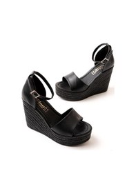 Resim Asmi Shoes Kadın Dolgu Topuklu Ayakkabı Rahat Yüksek Topuklu 11cm Siyah Siyah 