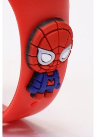 Resim Spiderman Figürlü Dijital Led Takvimli Çocuk Kol Saati Dokunmatik Tuşlu Su Geçirmez Kırmızı-spider Siyah 