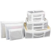 Resim Winbox Hastane Çıkışı 6 Parça Bavul Organizeri Valiz Düzenleyici Organizer Gri Çizgili 