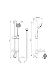 Resim Idealrain Sürgülü Duş Seti 80mm-chrome-3 Fonksiyonlu B9503aa Krom 