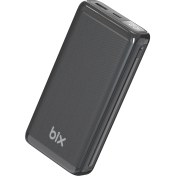Resim Bix BXPB204 20000MAH Usb-A 22.5W ve Type-C Pd 20W Çift Çıkışlı LED Ekranlı Powerbank Siyah 
