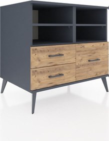 Resim Kronos Şifonyer 4 Raflı 3 Çekmeceli 88x59x80 Antrasit-antrasit/çam Antrasit/çam 
