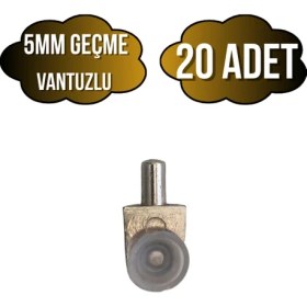 Resim Metal Vakumlu 5mm Geçme Raf Pimi Vantuzlu Dolap Raf Altı Pimi(5mm)(Vantuzlu)(Metal) 