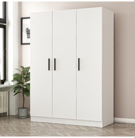 Resim Minar Kale 3 Kapaklı Zincir Dolap - Gardrop - Beyaz 190cm 