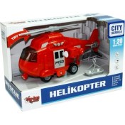 Resim Vardem 1:20 Sürtmeli Sesli Işıklı Helikopter - Kırmızı 