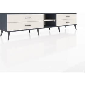Resim Hyperion Tv Ünitesi Tek Raflı 4 Çekmeceli 220x44x51 Antrasit-aytaşı Aytası/aytası - Antrasıt 