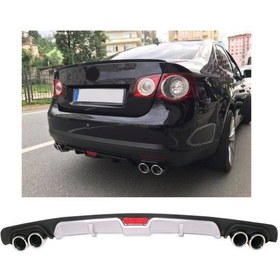 Resim Volkswgen Jetta Uyumlu Body Kit Difüzör 4 Çıkış Gri Yuvarlak 