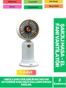 Resim Fantazer Ultra Sessiz 2 Kademeli Hafif Kablosuz 1200mAh Pervane Taşınabilir Usb Şarjlı Masa El Fan Vantilatör 