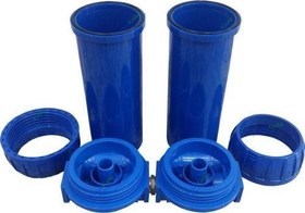 Resim Daire Sayaç Girişi Su Arıtma Cihazı Filtre Kabı Boş Ikili 3/4 Inç 