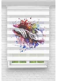 Resim Perdecizade Enxboy Eller Dijital Baskılı Zebra Perde-cocuk Odası-stor Perde Pz-713 Renkli 