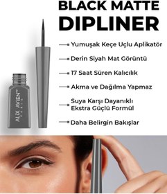 Resim Alix Avien Ultra Ince Keçe Uçlu Likit Eyeliner - Suya Dayanıklı - Black Matte Dipliner 