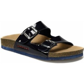 Resim Lumberjack Mendy Lacivert Rugan Comfort Casual Kadın Terlik 