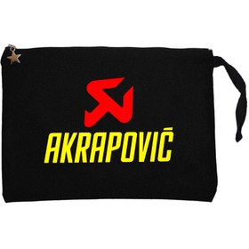 Resim Akrapovic Siyah Clutch Astarlı Cüzdan / El Çantası - Siyah 