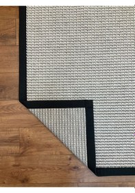 Resim Saraz Halı Kumaş Bordür Gri Bukle Antrasit Bordür Halı Salon Koridor Mutfak Çocuk Odası Halısı Kilim S267 Gri - Antrasit 