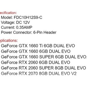 Resim Fdc10H12S9 C For Asus Gtx 1660 Super 1660Ti 2060 2070 Dual Evo Gr 