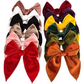 Resim Ximistore9 Kız Çocuk 12 Renkli Örgülü Büyük Bow Clip - Pamuklu Kumaş Saçaksesuarı, Yumuşak Kadife Dokulu Günlük Kullanim 
