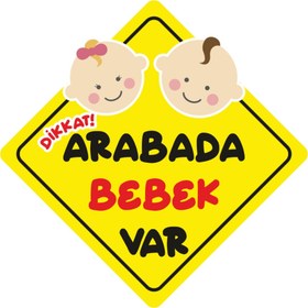 Resim esticker Arabada Bebek Var Sticker Oto Araba Sticker 19 X 19 cm 
