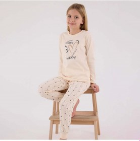 Resim Arnetta Kız Çocuk Pijama Takımı 3434 Krem 