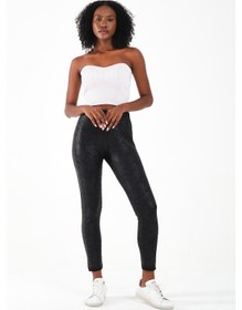 Resim Varak Baskılı Tayt Siyah 