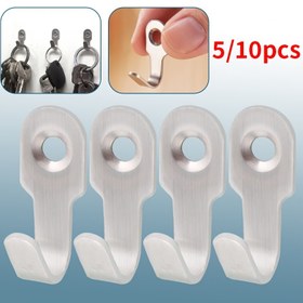 Resim 5/10 adet Paslanmaz Çelik Mini J Şekilli Kancalar - Mutfak, Banyo, Giriş için Fırçalanmış Modern Duvar Askıları - Havlular, Anahtarlar, Takılar, Kablolar için Kolay Kurulum Pas Dirençli Donanım Aksesuarları, Banyo Havlu Askıları, Anahtarlık, Modern Dekor, Şık Tasarım, Dayanıklı Yapı, Kullanışlı Kanca 
