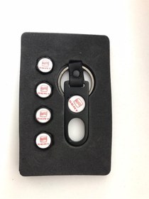 Resim ŞENYILDIZ AKSESUAR Logolu Metal 4 Adet Sibop Kapağı Ve 1 Adet Anahtarlık 