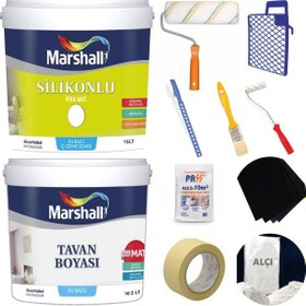 Resim Marshall Ipek Mat Silinebilir Iç Cephe Duvar Boyası 15Lt=20Kg+Tav (281093428) 