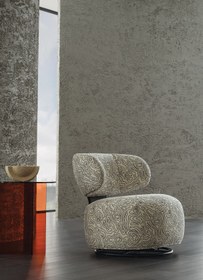 Resim Enza Home Soho Döner Ayaklı Berjer - Beyaz 