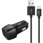 Resim Linktech C492 Araç Şarj Aleti Ve Lightning Usb Kablo Set 2.4a 2x Usb 