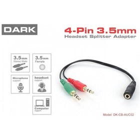 Resim Dark Dk Cb Auc02 1x Dişi 2x Erkek Stereo Ses Ara Kablosu 