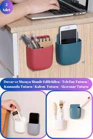 Resim Hane Dostu 2 Adet Duvar ve Masaya Monde Edilebilen | Telefon Tutucu | Kumanda Tutucu | Kalem Tutucu 