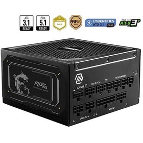 Resim Msı Mag A1000gl Pcıe5 Iı 1000w 80plus Gold Atx 3.1 Full Modüler Güç Kaynağı 