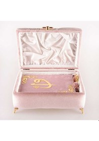 Resim Çizgili Kutu Çeyizlik, Seccade + Tesbih + Kuran Hediye Seti Çanta Boy, Kadife, P.pembe, Elif-vav 