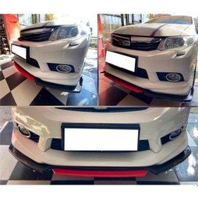 Resim Yerli Opel Vectra 2002-2008 Uyumlu Ön Lip 4 Parça Kırmızı Tampon Eki 