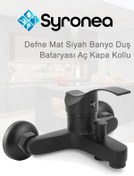 Resim Syronea Defne Mat Siyah Banyo Duş Bataryası Lüx Banyo Lavabo Musluk 