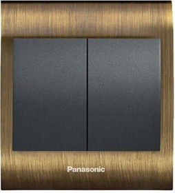 Resim Viko Panasonic Thea Blu İkili Anahtar, Çerçeve Antique+dore, Kapak Füme 