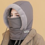 Resim 1 adet Kış Sıcak Polar Kaplı Örgü Polyester Şapka, Erkekler ve Kadınlar için Soğuk Geçirmez Rüzgar Geçirmez Açık Sürüş Şapkası 
