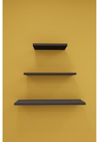 Resim Asra Trend Modern 3'lü Uçan Raf Çok Amaçlı Duvar Rafı Organizer %100 Mdf Kitaplık Mutfak Banyo Rafı Drf05 Koyu Gri 