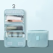 Resim Seyahat Kozmetik Çantası, Polyester Malzeme, Sadece Elde Yıkama, Asılabilir Tuvalet Malzemeleri Saklama Çantası, Hediye Vermek İçin Uygun, Büyük Kapasiteli Kanca ve Giysi ile Çok Fonksiyonlu Depolama Çantası, Seyahat Düzenleyici Çanta 