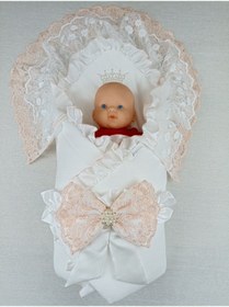 Resim Tomuycuk Sahra Bow Trilüks Bebek Kundağı Unisex Bebek Dış Kundak Battaniyesi Hastane Çıkışı Kundak Battaniye 