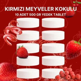 Resim 5 Adet 2X500 gr Nem Alıcı Rutubet ve Küf Önleyici Yedek Tablet Kırmızı Meyve 