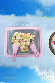 Resim BeeQuin Pembe Dondurma Yapma Hazırlama Tepsi Tavası Rulo Spatulalı Tepsisi Ev Tipi Bowl Aparatı Buz 