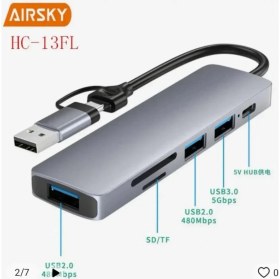 Resim Skygo Airsky HC13FL 5 In 1 USB Type-C 2 In 1 Çevirici 