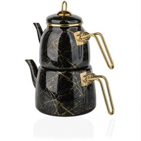 Resim Nishev Elite Class Kırık Mermer Çaydanlık Takımı Siyah 