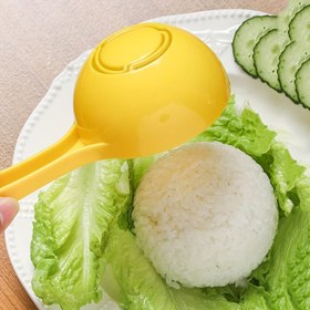 Resim 1 Adet Parlak Sarı Yarım-Daire Şeklinde Pirinç Küreği - Pirinç Toplarını Çevirmek, Porsiyon Kontrolü ve Servis İçin Ergonomik Saplı Dayanıklı Plastik Mutfak Aleti - Tatil Yemekleri için Mükemmel (Cadılar Bayramı, Noel, Paskalya, Şükran Günü, Hanuka) 